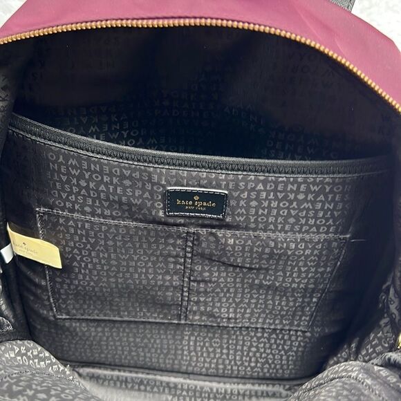 Kate Spade Large Nylon Laptop Backpack In Burgundy - Picture 10 of 14